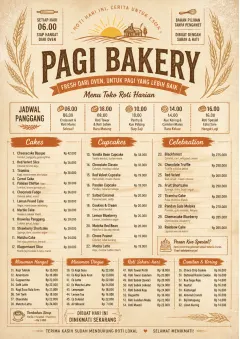Bakery Rustic menu template preview