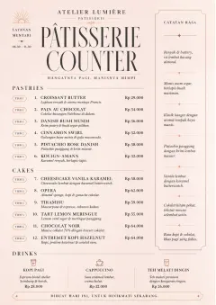 Patisserie Counter menu template preview