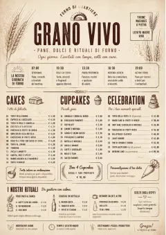 Bakery Rustic menu template preview