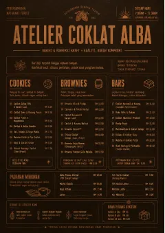 Chocolate Atelier menu template preview