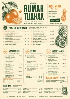 Seasonal Pastry menu template preview