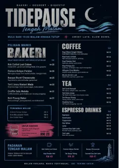 Midnight Sweets menu template preview