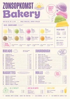 Gelato Bright menu template preview
