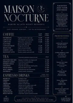 Midnight Sweets menu template preview