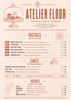 Patisserie Counter menu template preview