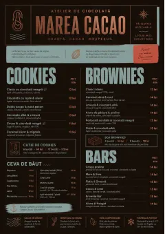 Chocolate Atelier menu template preview