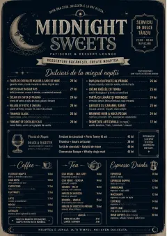 Midnight Sweets menu template preview