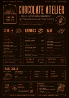 Chocolate Atelier menu template preview