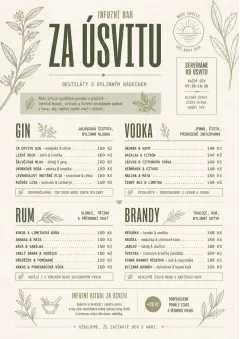 Botanical Infusion menu template preview