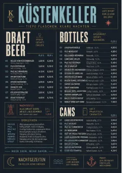 Editorial Cellar menu template preview