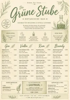 Botanical Infusion menu template preview