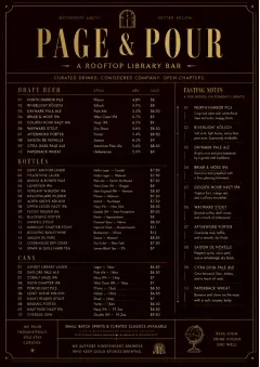 Editorial Cellar menu template preview