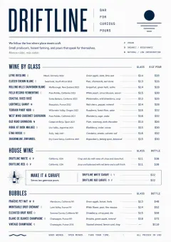 Modern Minimal Pour menu template preview