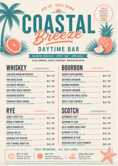 Tropical Refresh menu template preview