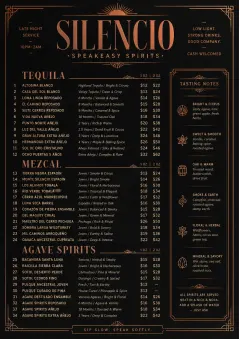 Speakeasy Spirits menu template preview