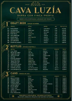 Editorial Cellar menu template preview