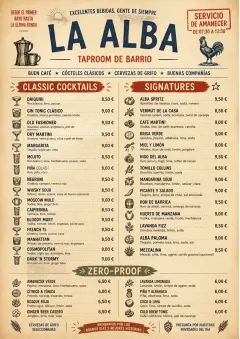 Heritage Taproom menu template preview