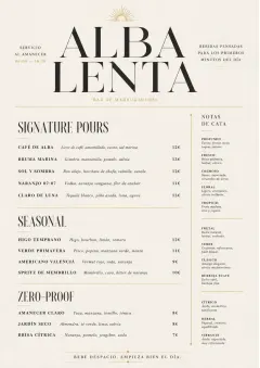 Boutique Pour Card menu template preview
