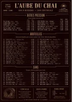 Editorial Cellar menu template preview
