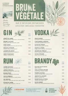 Botanical Infusion menu template preview