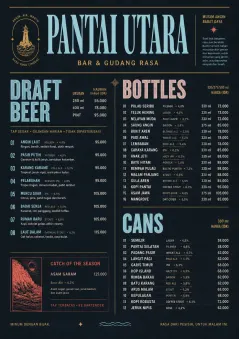 Editorial Cellar menu template preview