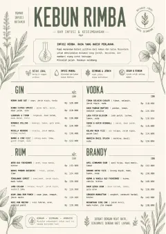 Botanical Infusion menu template preview