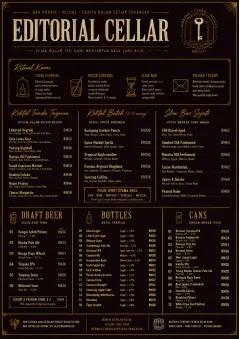 Editorial Cellar menu template preview