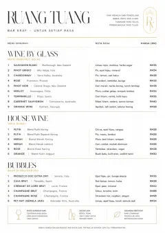 Modern Minimal Pour menu template preview
