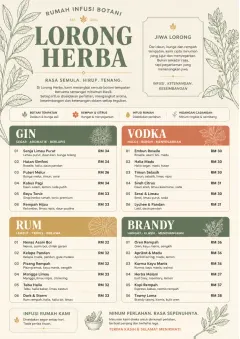 Botanical Infusion menu template preview