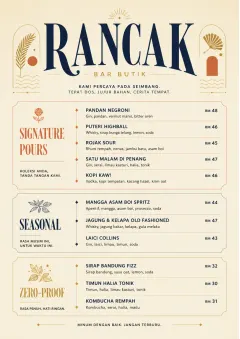 Boutique Pour Card menu template preview