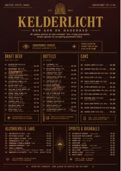 Editorial Cellar menu template preview