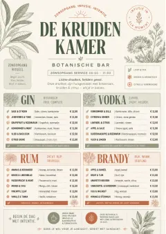 Botanical Infusion menu template preview