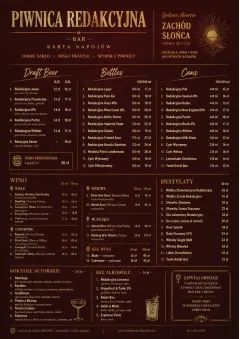 Editorial Cellar menu template preview