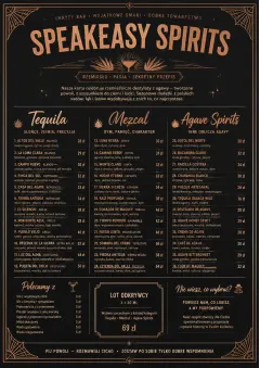 Speakeasy Spirits menu template preview