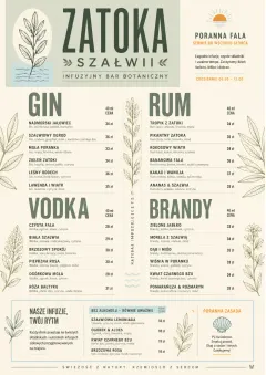 Botanical Infusion menu template preview