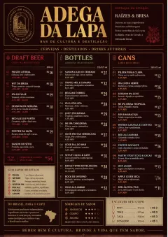 Editorial Cellar menu template preview
