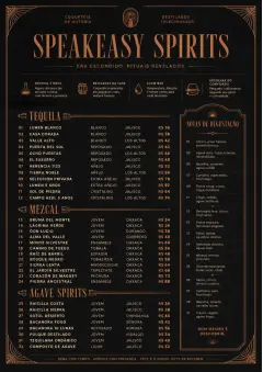 Speakeasy Spirits menu template preview
