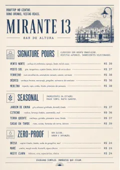 Boutique Pour Card menu template preview