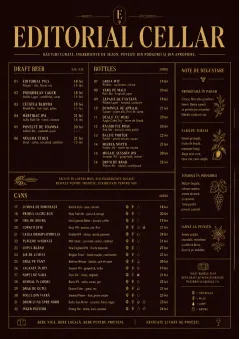 Editorial Cellar menu template preview