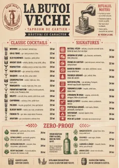 Heritage Taproom menu template preview