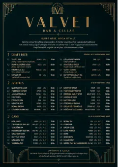 Editorial Cellar menu template preview