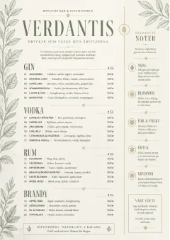 Botanical Infusion menu template preview