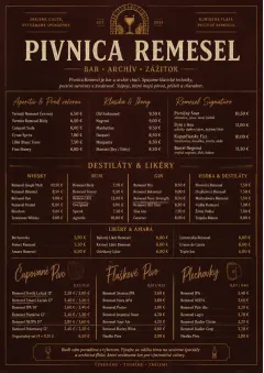 Editorial Cellar menu template preview