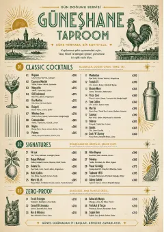 Heritage Taproom menu template preview