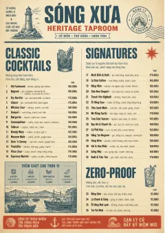 Heritage Taproom menu template preview