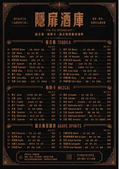 Speakeasy Spirits menu template preview