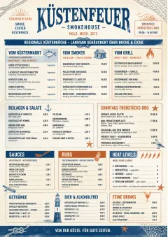 Coastal Regional menu template preview