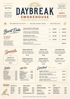 Fine Regional menu template preview