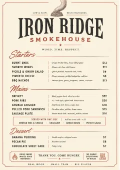 Chef Carte Brève menu template preview