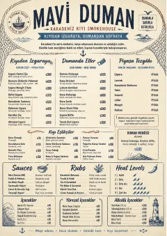 Coastal Regional menu template preview